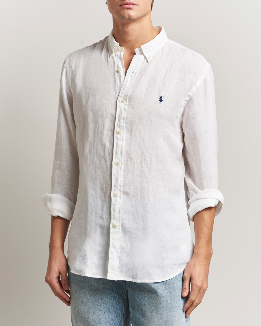 Herr | Västar | Polo Ralph Lauren | Slim Fit Linen Shirt White
