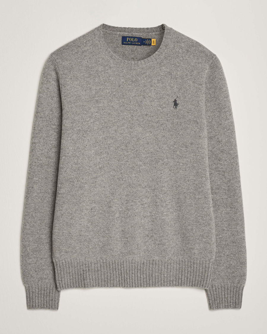 Herr | Pikéer | Polo Ralph Lauren | Wool/Cashmere Crew Neck Fawn Grey Heather
