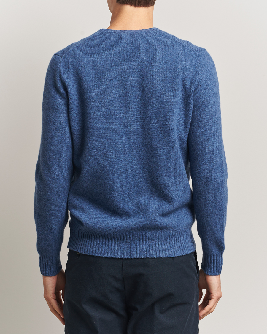 Herr | Pikéer | Polo Ralph Lauren | Wool/Cashmere Crew Neck Seasalt Blue Heather