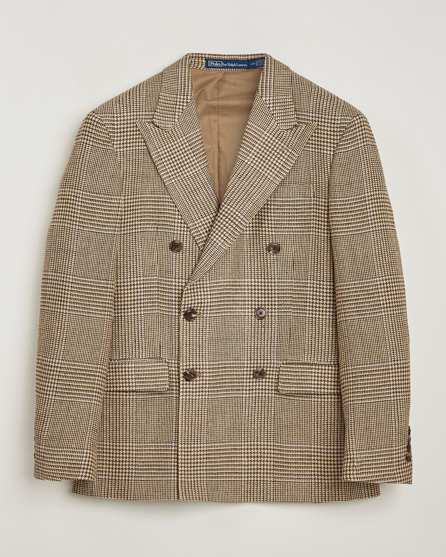 Herr | Kavajer | Polo Ralph Lauren | DB Wool Prince of Wales Blazer Sand/Brown