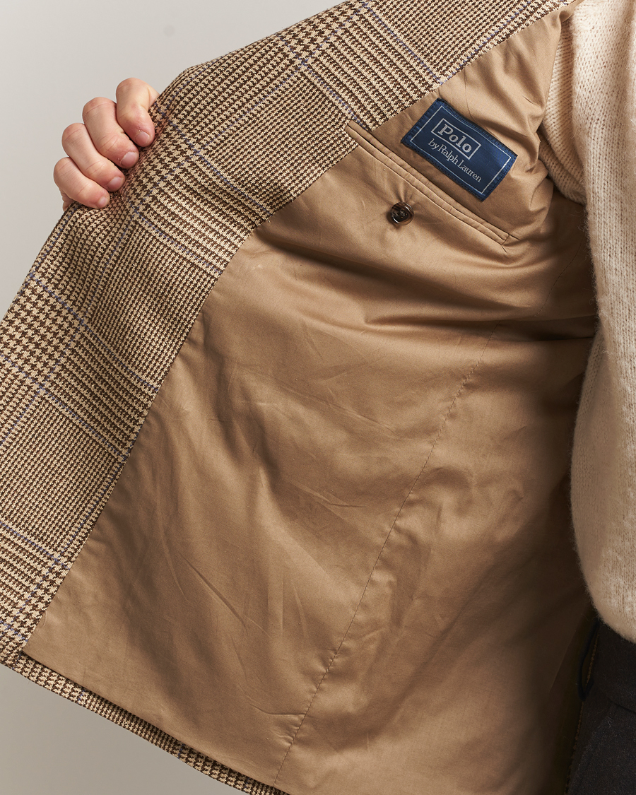 Herr | Kavajer | Polo Ralph Lauren | DB Wool Prince of Wales Blazer Sand/Brown