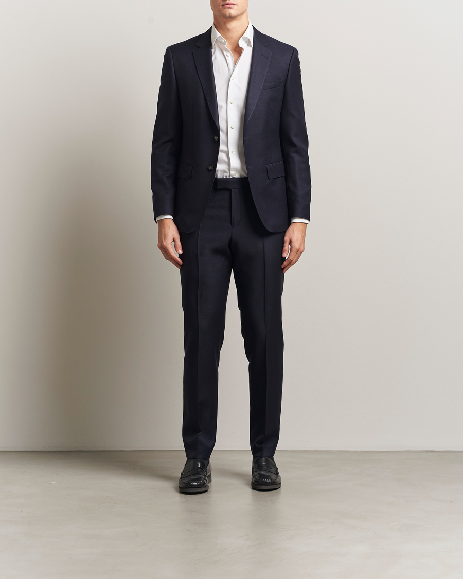 Herr | Kostymer | BOSS BLACK | Huge Structured Wool Suit Dark Blue