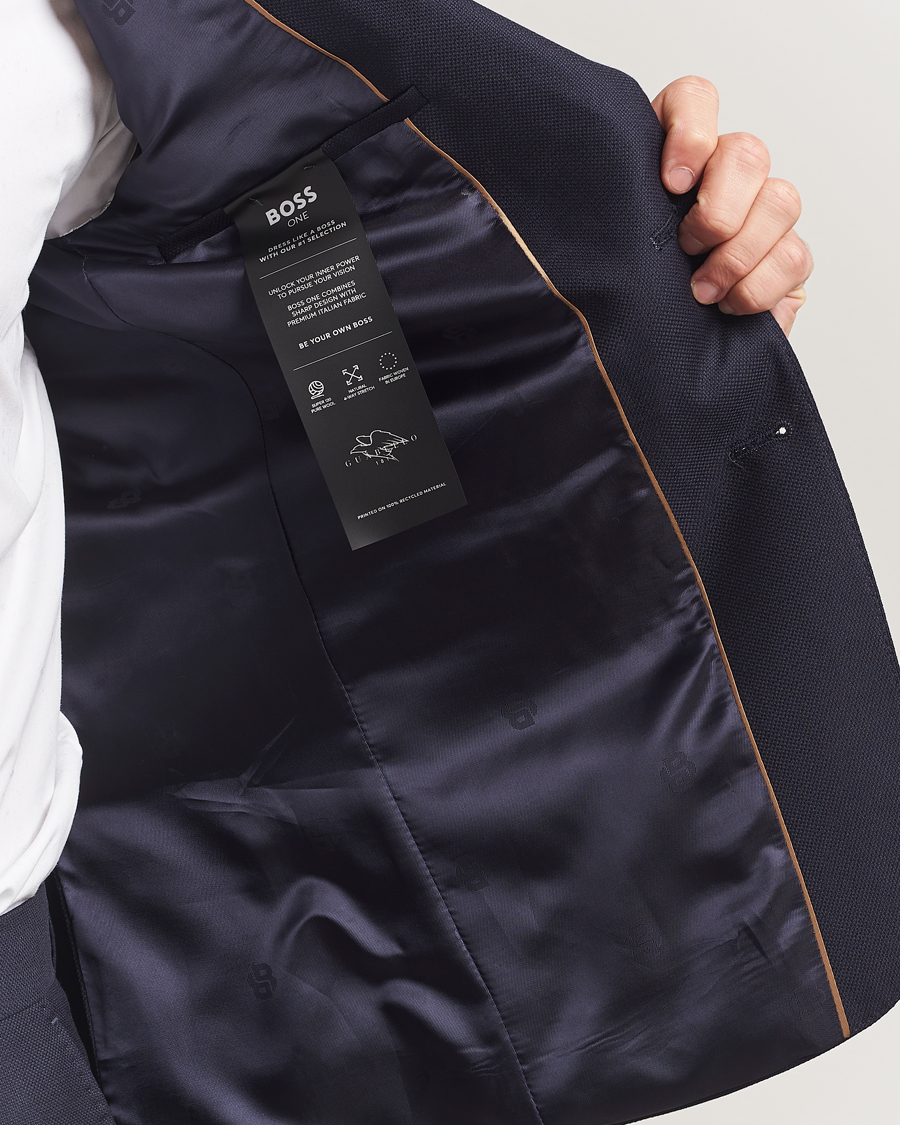 Herr | Kostymer | BOSS BLACK | Huge Structured Wool Suit Dark Blue