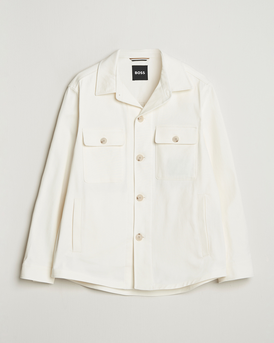 Herr | Skjortor | BOSS BLACK | Carper Cotton Twill Overshirt Natural