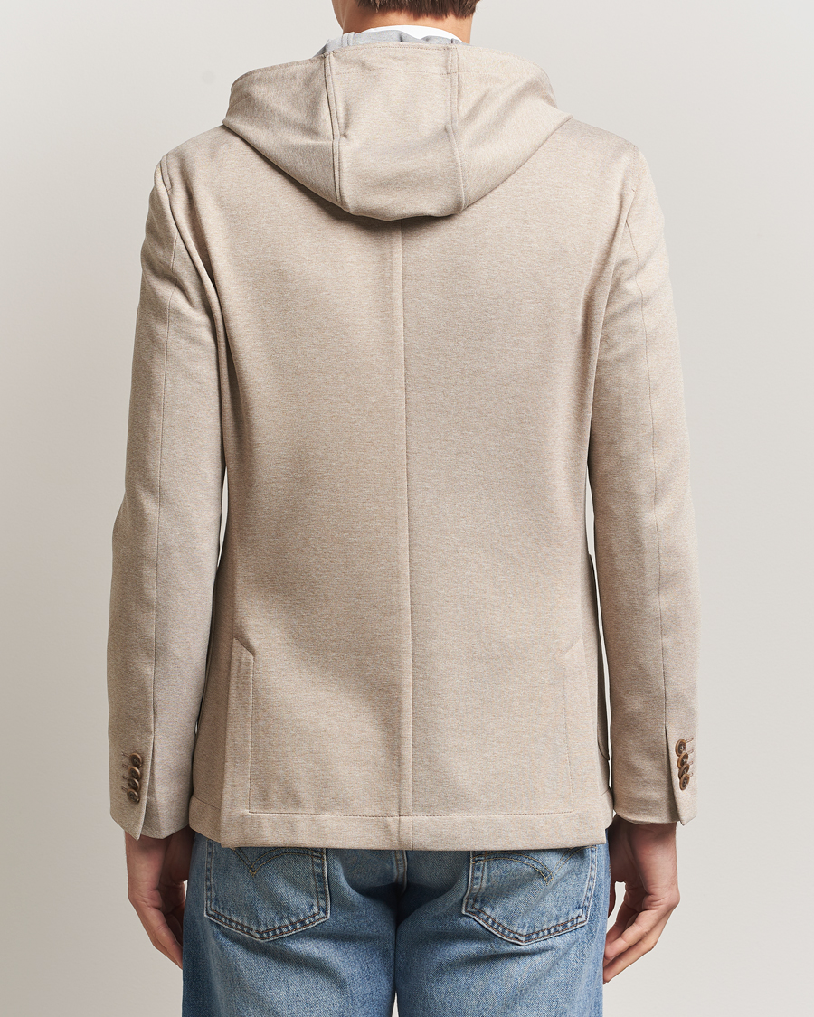 Herr | Kavajer | BOSS BLACK | Hanry Hooded Jersey Blazer Dark Beige