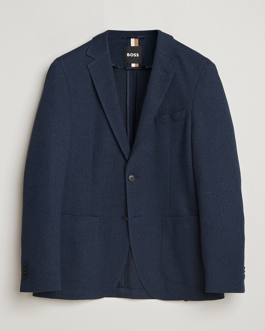Herr | Kavajer | BOSS BLACK | Jaye Jersey Herringbone Blazer Dark Blue