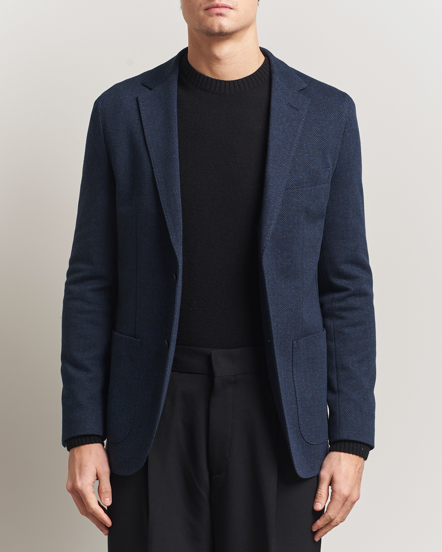 Herr | Kavajer | BOSS BLACK | Jaye Jersey Herringbone Blazer Dark Blue