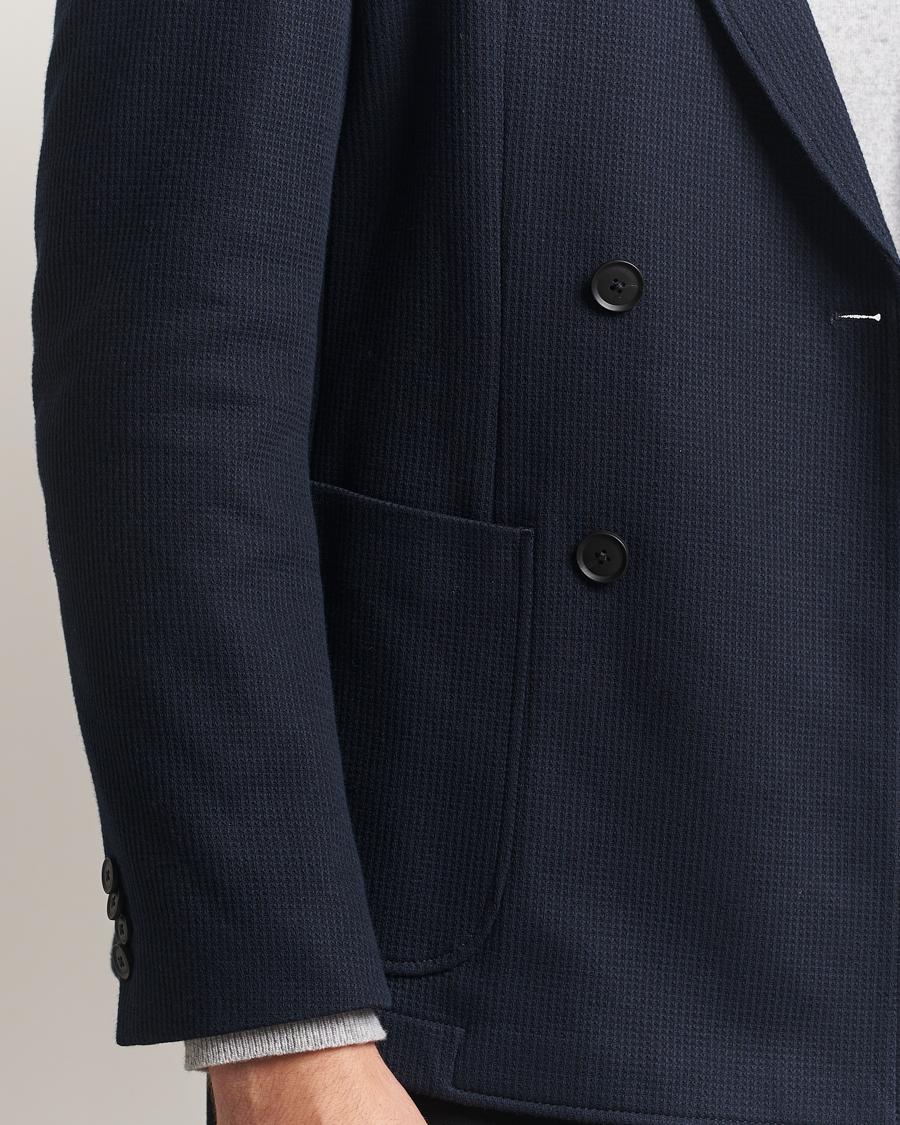 Herr | Kavajer | BOSS BLACK | Hanry Jersey Double Breasted Blazer Dark Blue