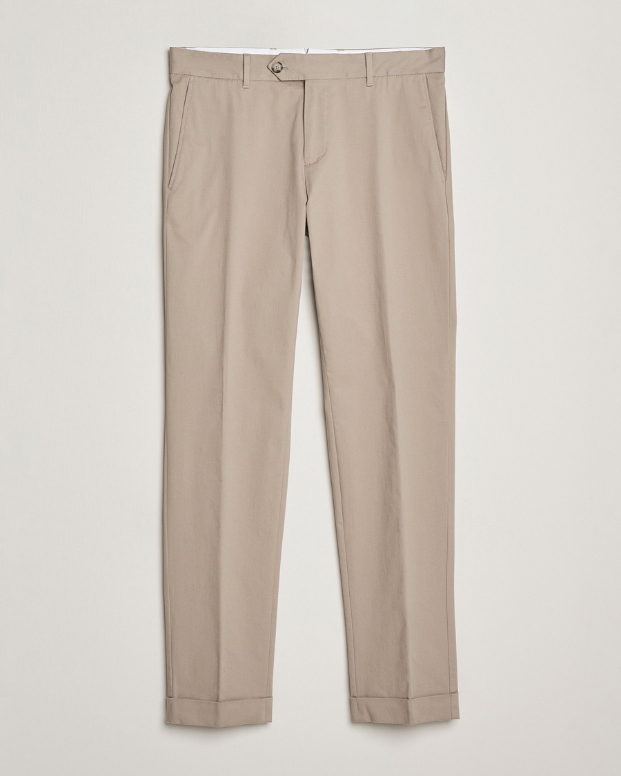 Herr | Byxor | BOSS BLACK | Genius Cotton Trousers Beige