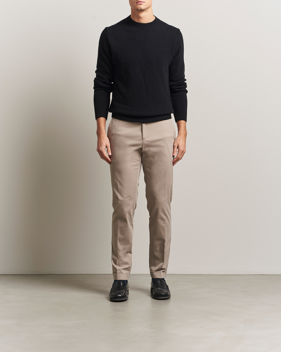 Herr | Byxor | BOSS BLACK | Genius Cotton Trousers Beige