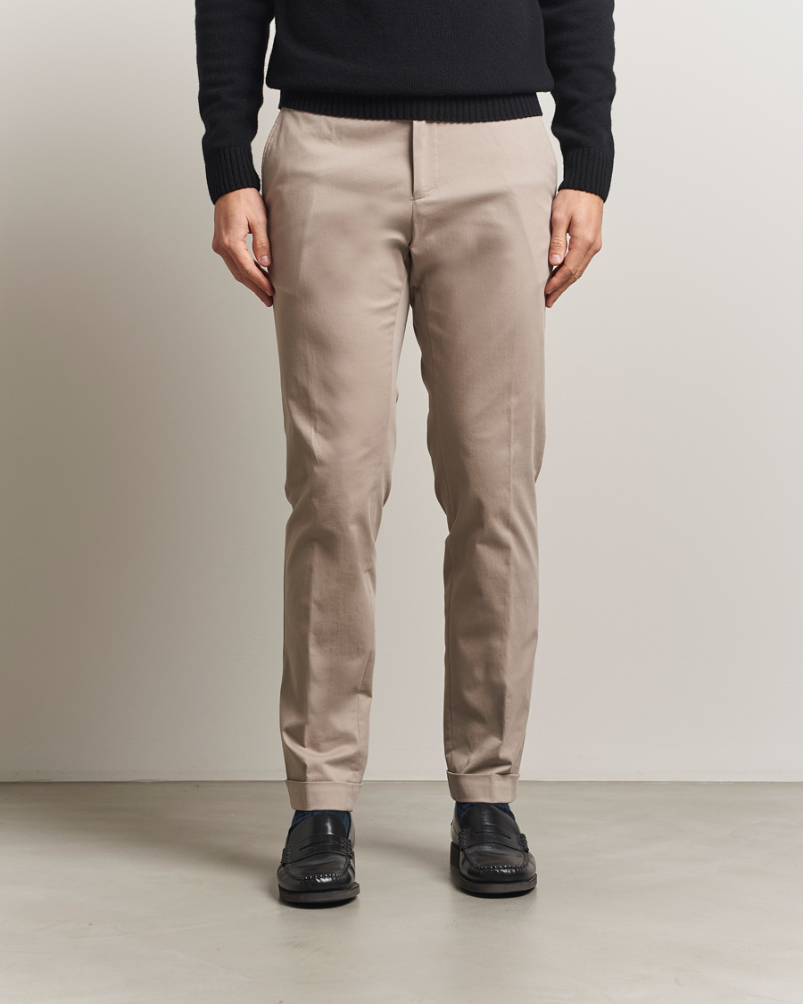 Herr | Byxor | BOSS BLACK | Genius Cotton Trousers Beige
