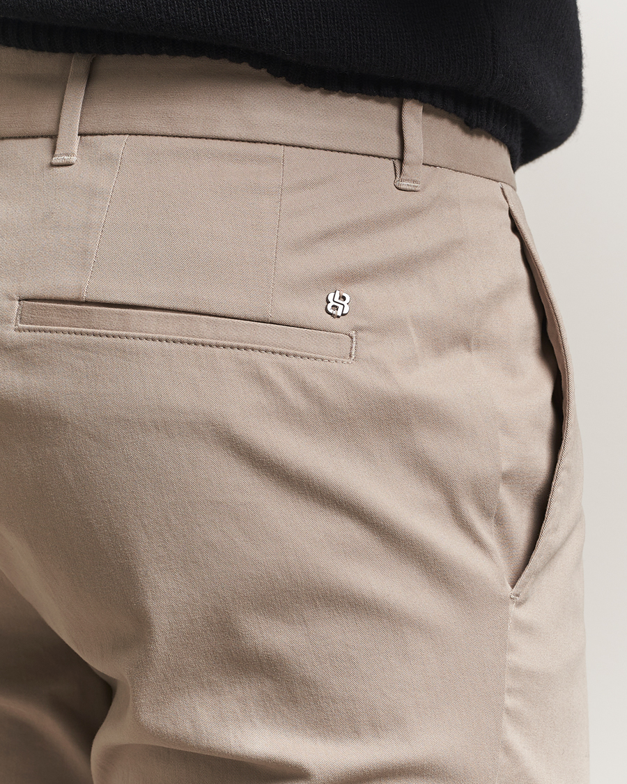 Herr | Byxor | BOSS BLACK | Genius Cotton Trousers Beige