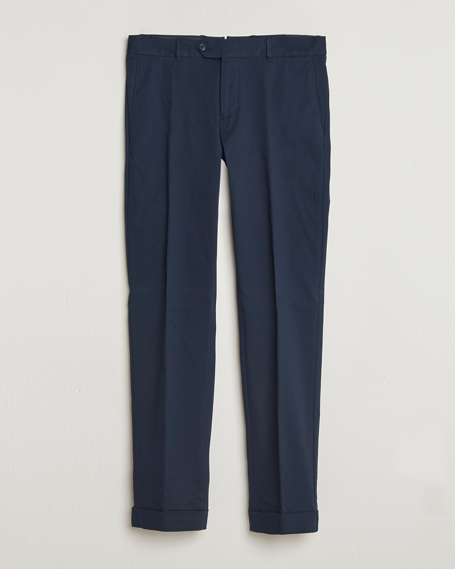 Herr | Byxor | BOSS BLACK | Genius Cotton Trousers Dark Blue