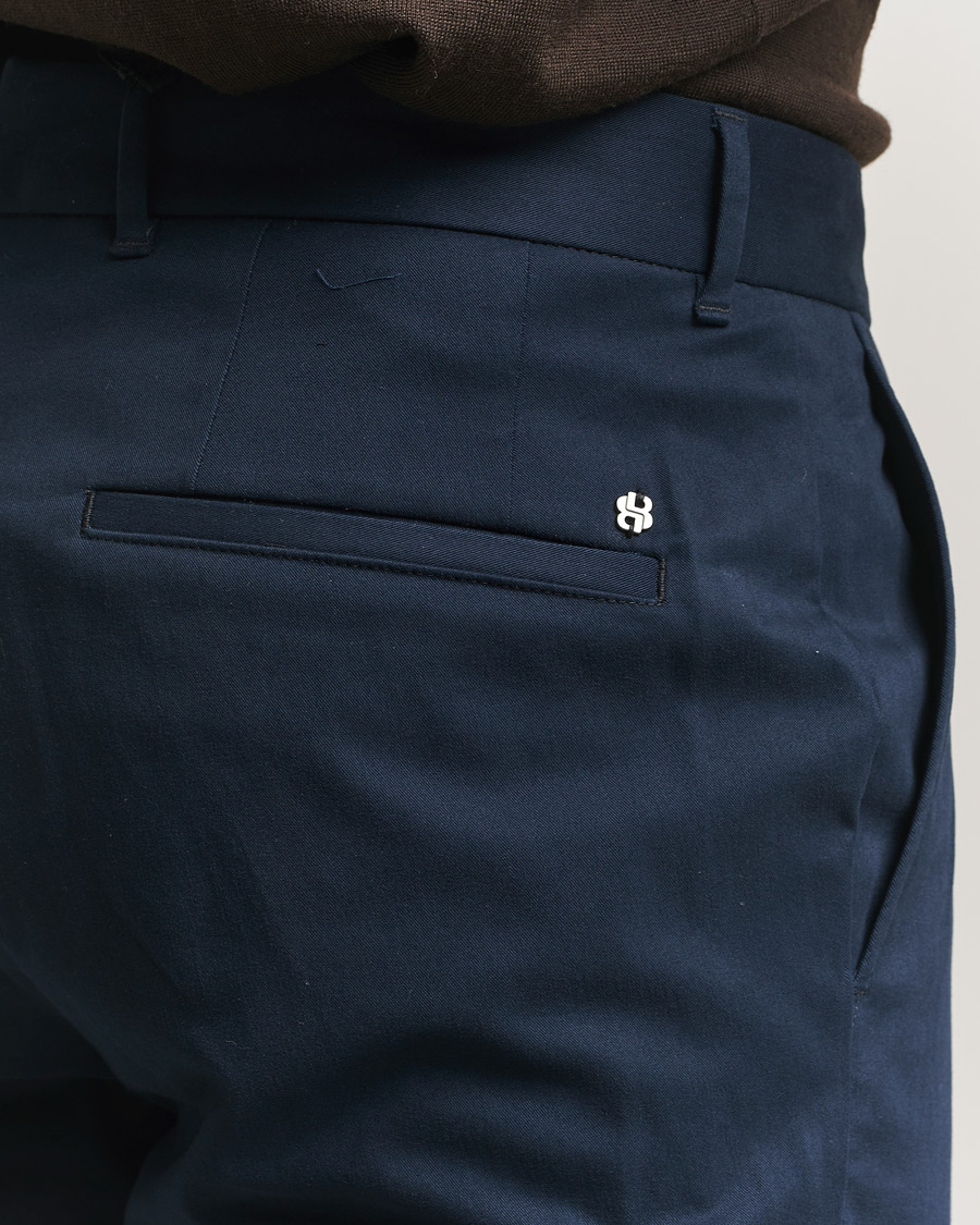 Herr | Byxor | BOSS BLACK | Genius Cotton Trousers Dark Blue
