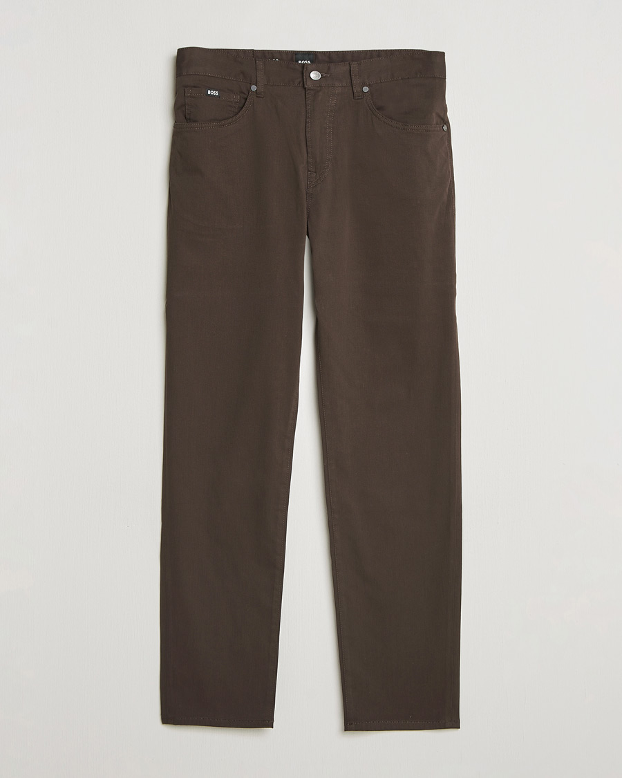 Herr | Byxor | BOSS BLACK | Re.Maine Cotton 5-Pocket Pants Dark Brown