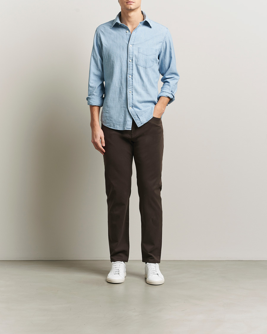 Herr | Byxor | BOSS BLACK | Re.Maine Cotton 5-Pocket Pants Dark Brown