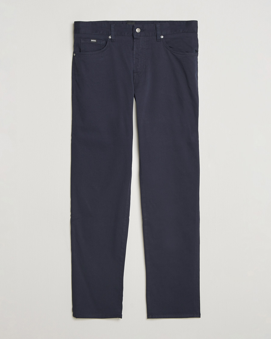 Herr | Byxor | BOSS BLACK | Re.Maine Cotton 5-Pocket Pants Dark Blue