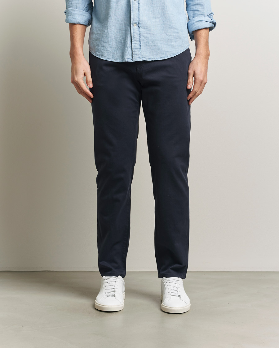 Herr | Byxor | BOSS BLACK | Re.Maine Cotton 5-Pocket Pants Dark Blue