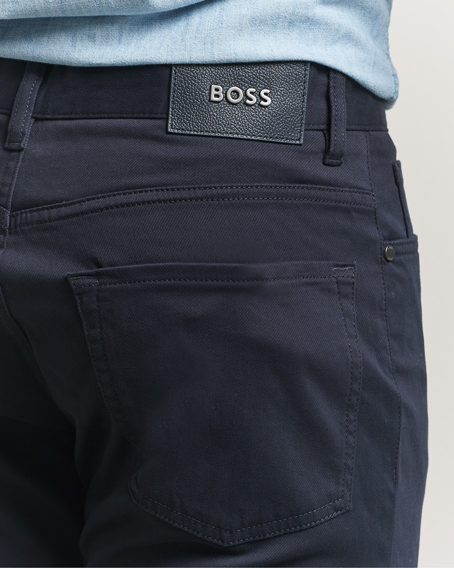 Herr | Byxor | BOSS BLACK | Re.Maine Cotton 5-Pocket Pants Dark Blue