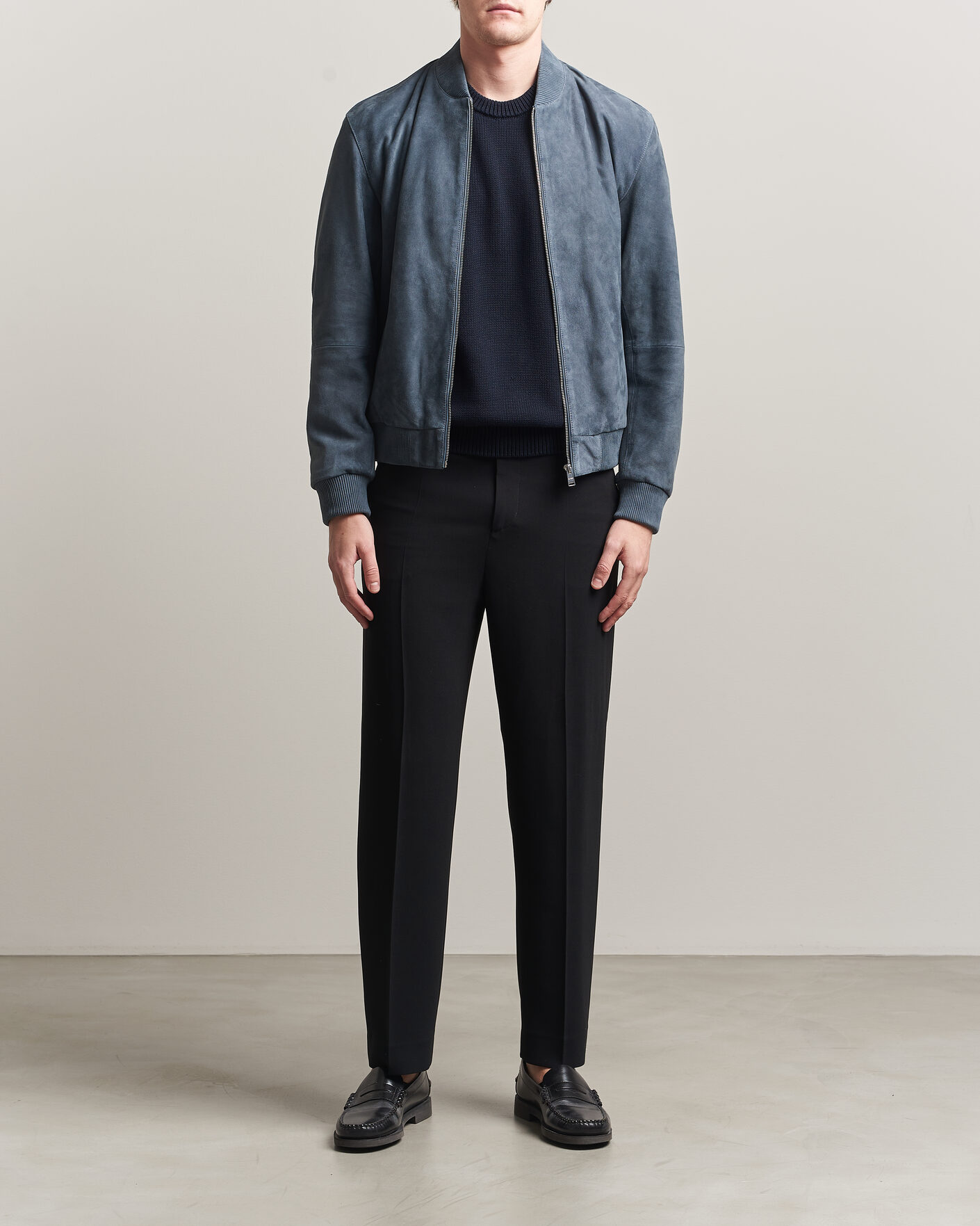 Herr | Jackor | BOSS BLACK | Muller Suede Jacket Open Blue