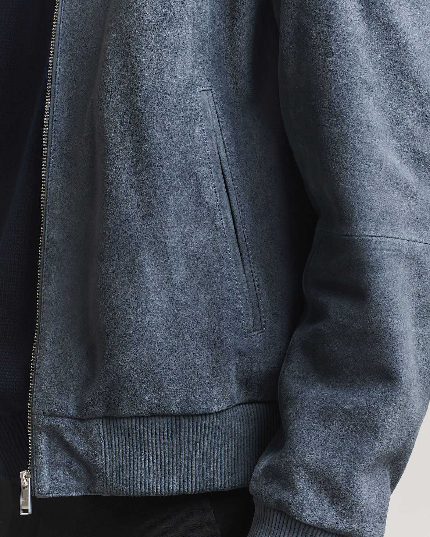Herr | Jackor | BOSS BLACK | Muller Suede Jacket Open Blue