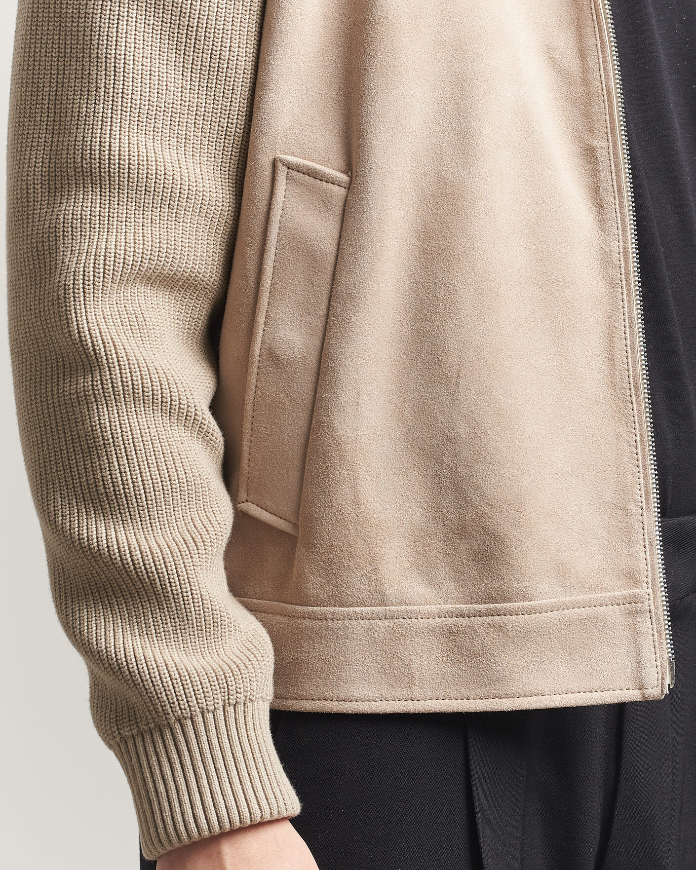 Herr | Jackor | BOSS BLACK | Maven Suede Hybrid Jacket Open White