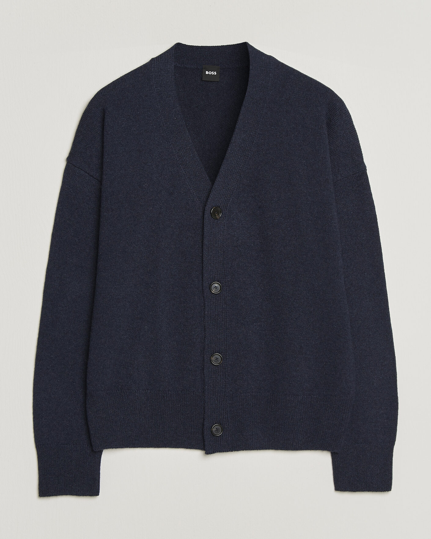 Herr | Tröjor | BOSS BLACK | Ucone Wool Knitted Cardigan Dark Blue