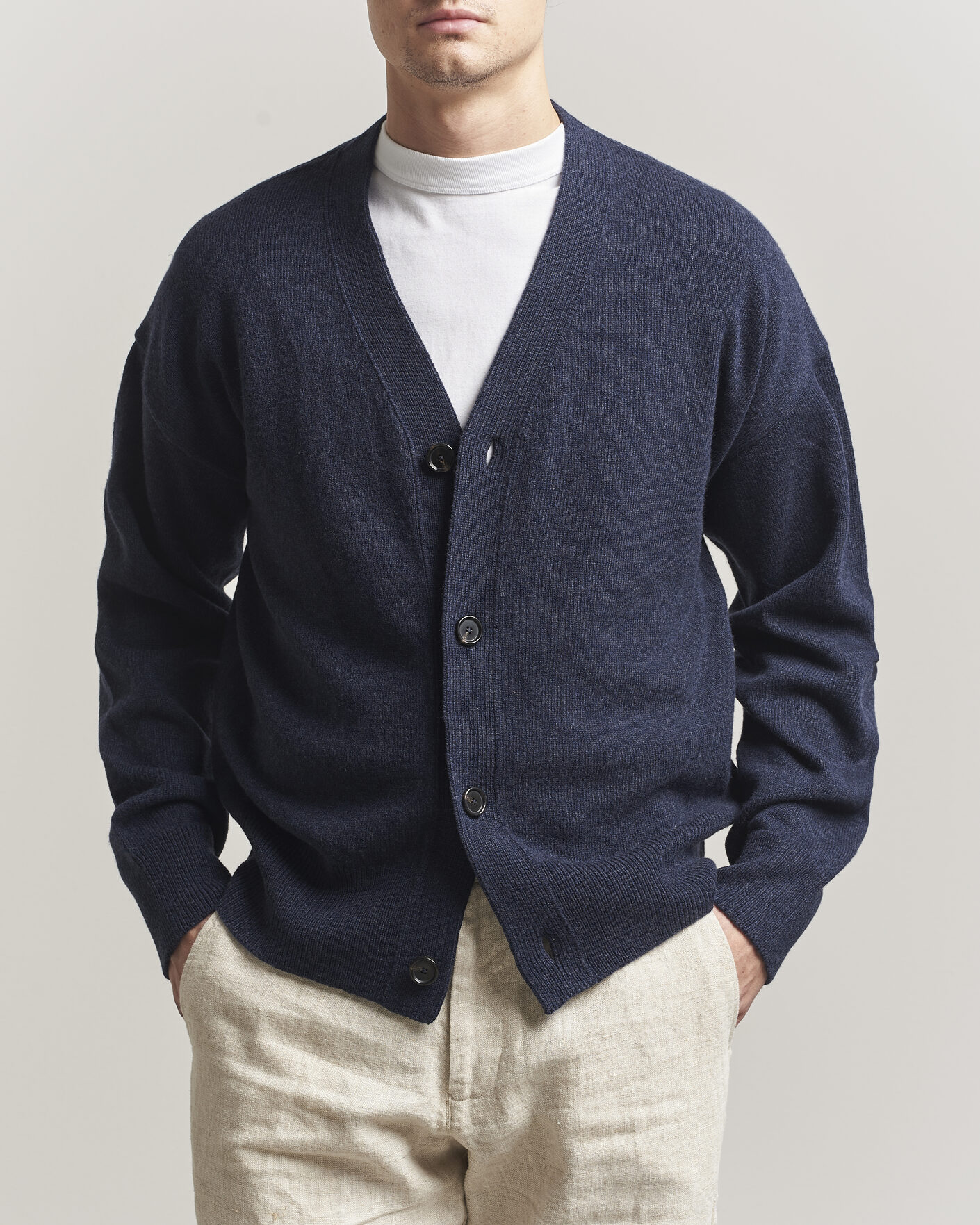 Herr | Tröjor | BOSS BLACK | Ucone Wool Knitted Cardigan Dark Blue
