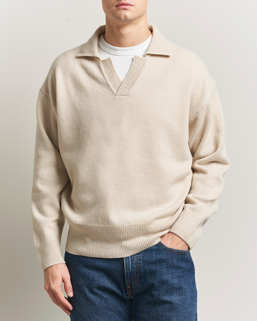 Herr | Tröjor | BOSS BLACK | Ucari Wool Knitted Polo Open White