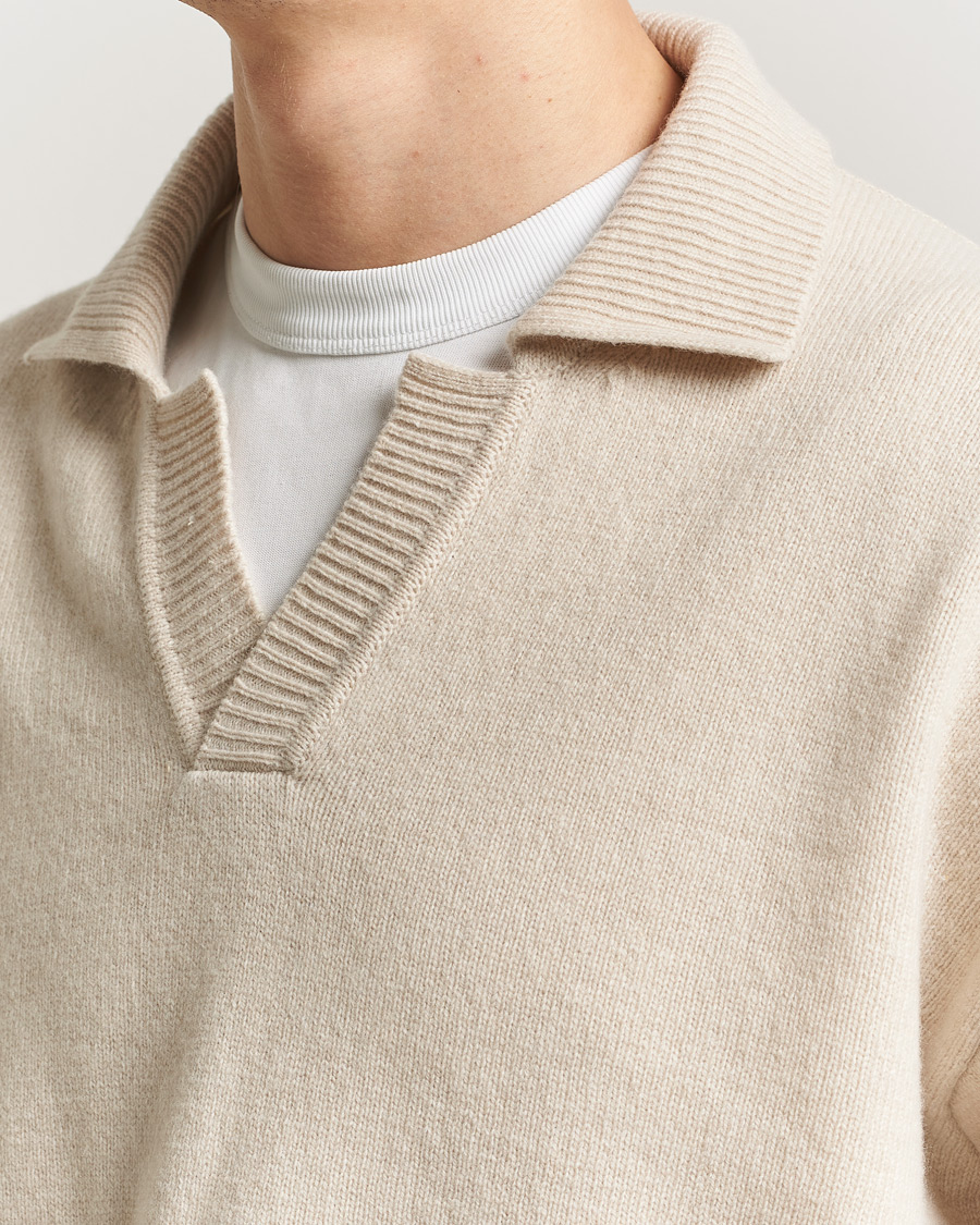 Herr | Tröjor | BOSS BLACK | Ucari Wool Knitted Polo Open White