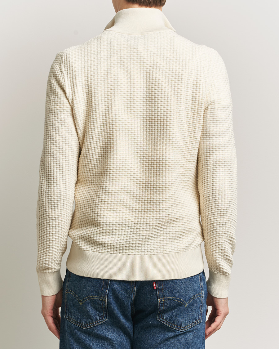 Herr | Tröjor | BOSS BLACK | Ulicio Structured Knitted Half Zip Open White