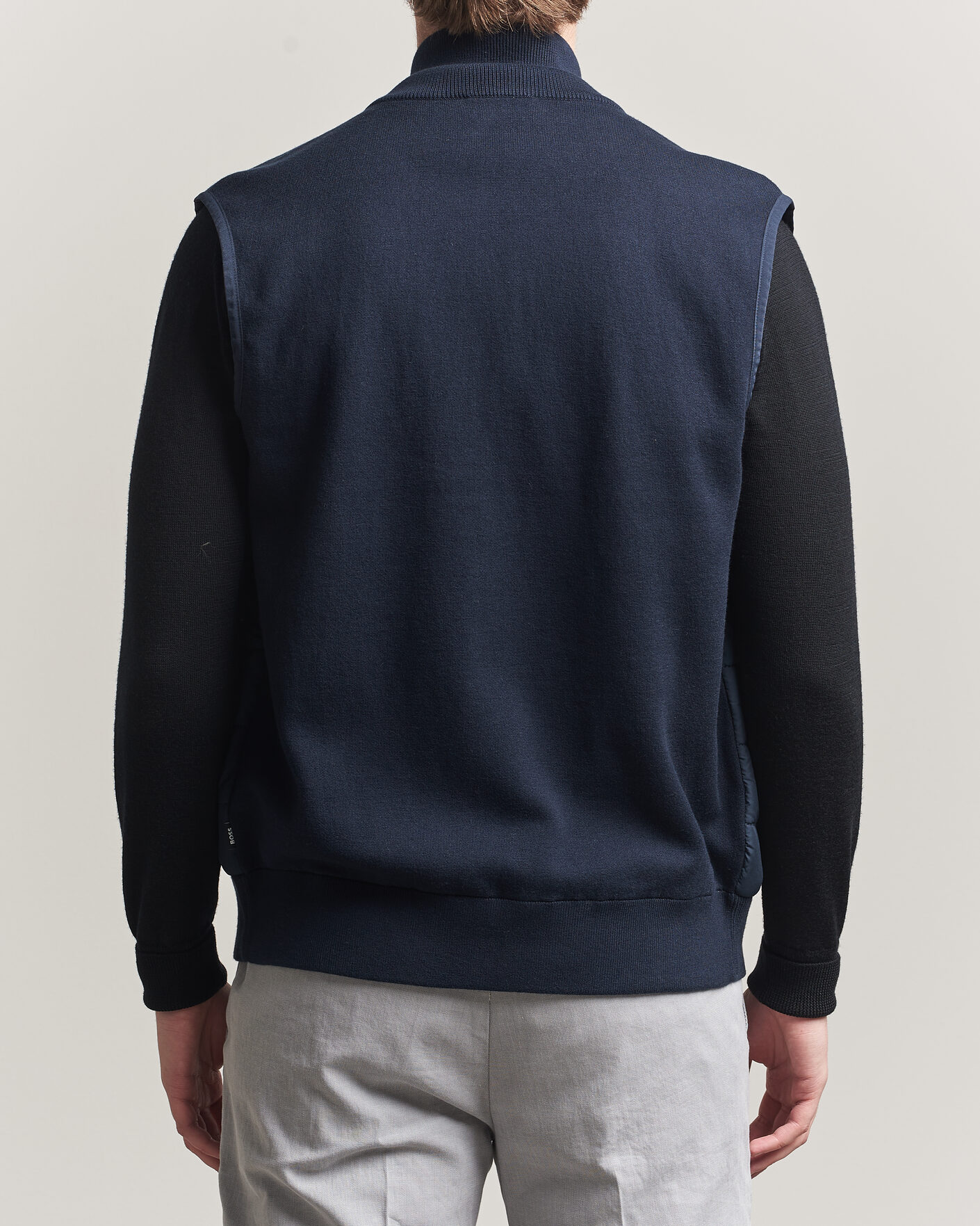 Herr | Västar | BOSS BLACK | Urwin Cotton/Wool Vest Dark Blue