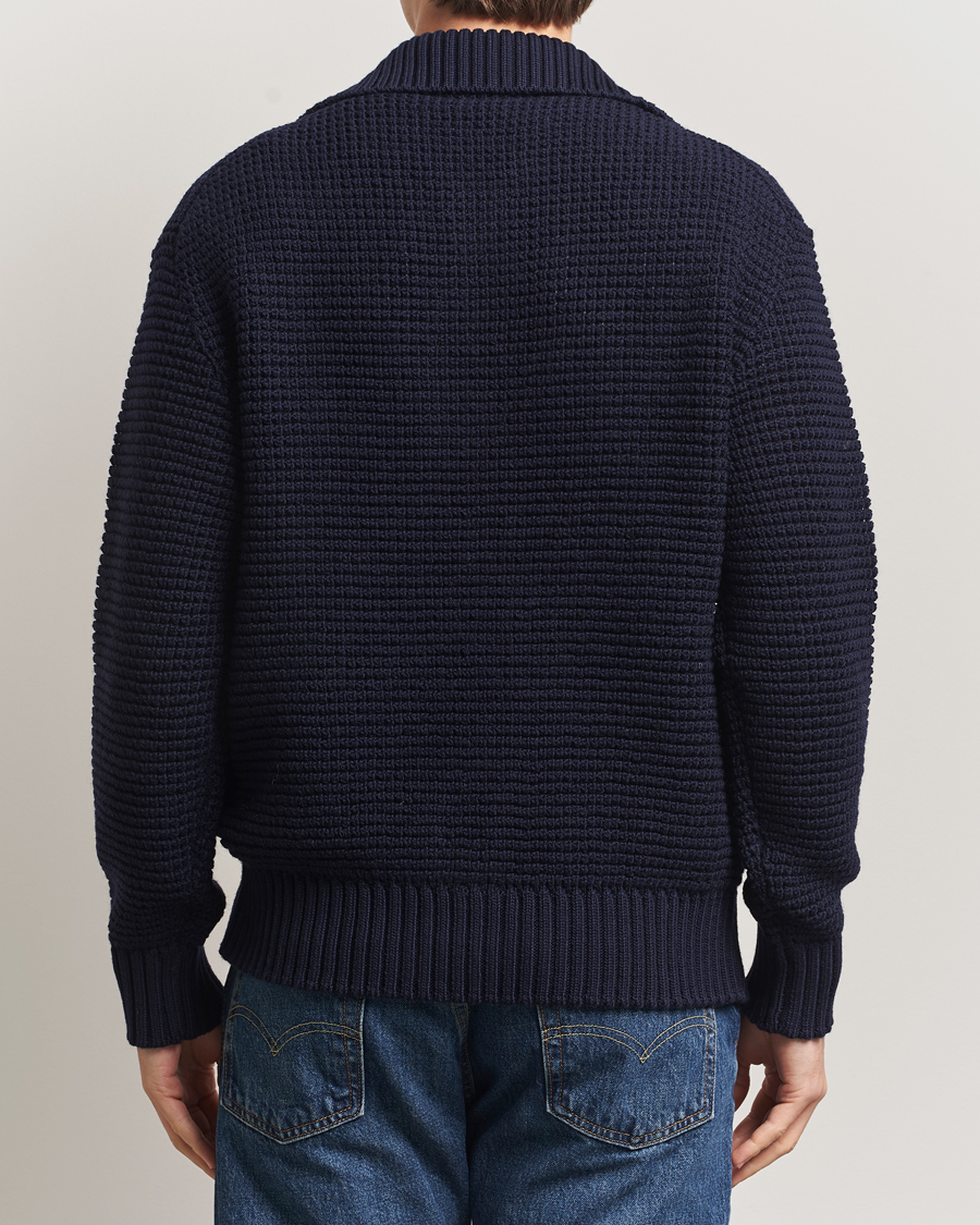 Herr | Tröjor | BOSS BLACK | Ulivi Heavy Knitted Cardigan Dark Blue