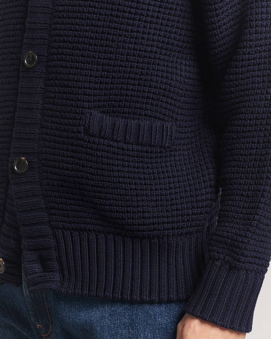 Herr | Tröjor | BOSS BLACK | Ulivi Heavy Knitted Cardigan Dark Blue