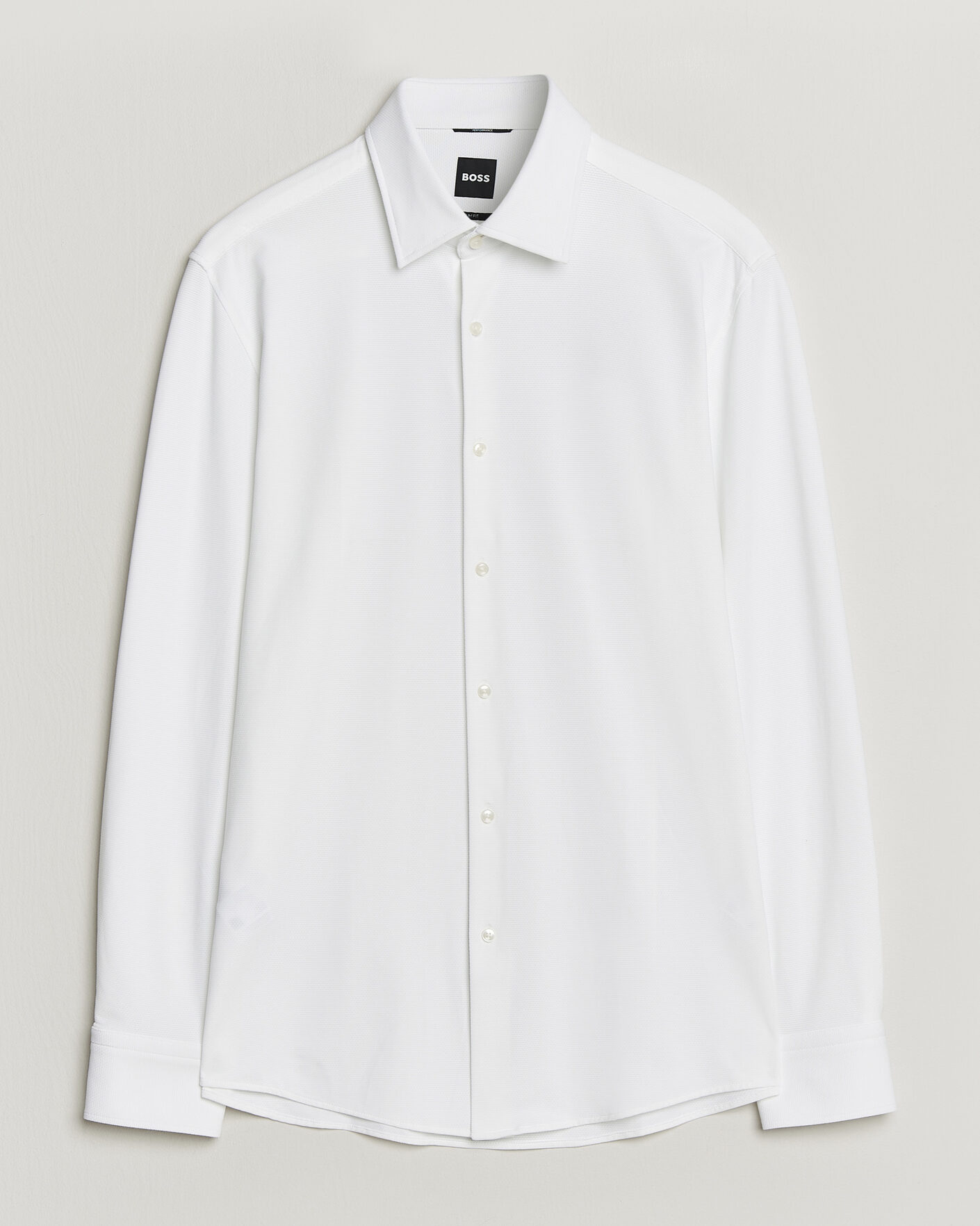 Herr | Skjortor | BOSS BLACK | Hank Structured Jersey Shirt White