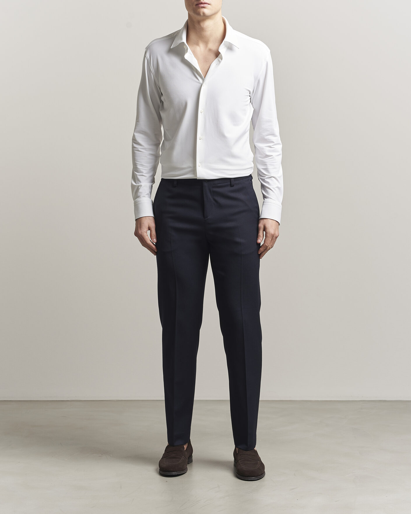 Herr | Skjortor | BOSS BLACK | Hank Structured Jersey Shirt White