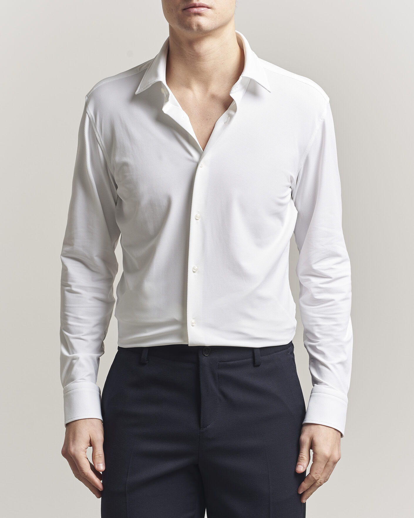 Herr | Skjortor | BOSS BLACK | Hank Structured Jersey Shirt White