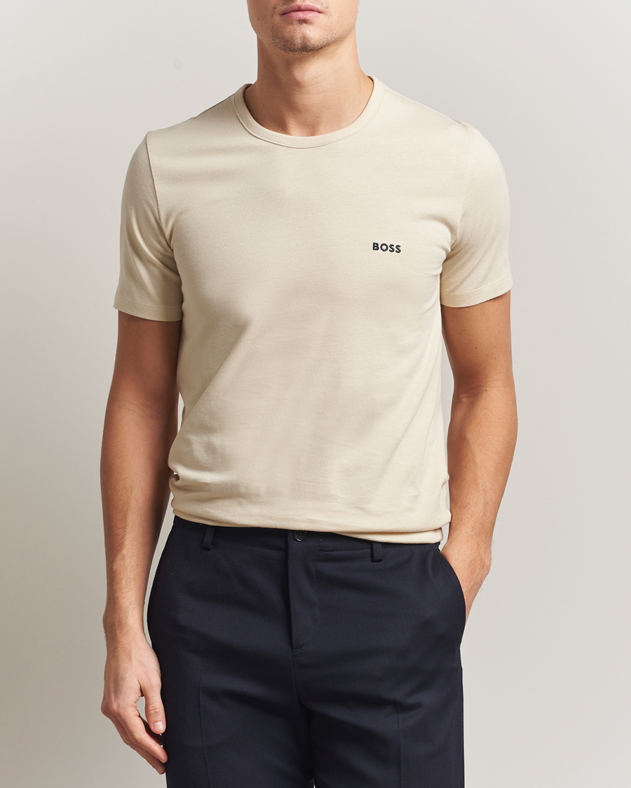 Herr | T-Shirts | BOSS BLACK | 3-Pack Crew Neck T-Shirt Beige/Navy/Black
