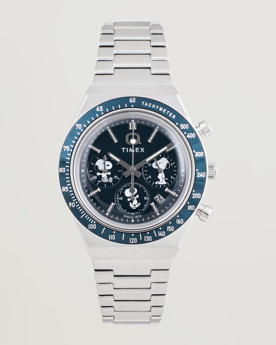 Herr | Timex Timex X Peanuts Q Chronograph Snoopy 40mm Blue Dial | Timex | X Peanuts Q Chronograph Snoopy 40mm Blue Dial