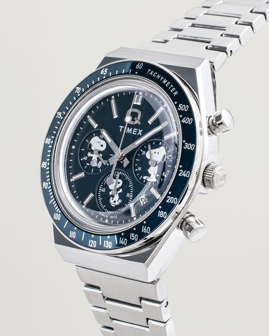 Herr | Timex Timex X Peanuts Q Chronograph Snoopy 40mm Blue Dial | Timex | X Peanuts Q Chronograph Snoopy 40mm Blue Dial