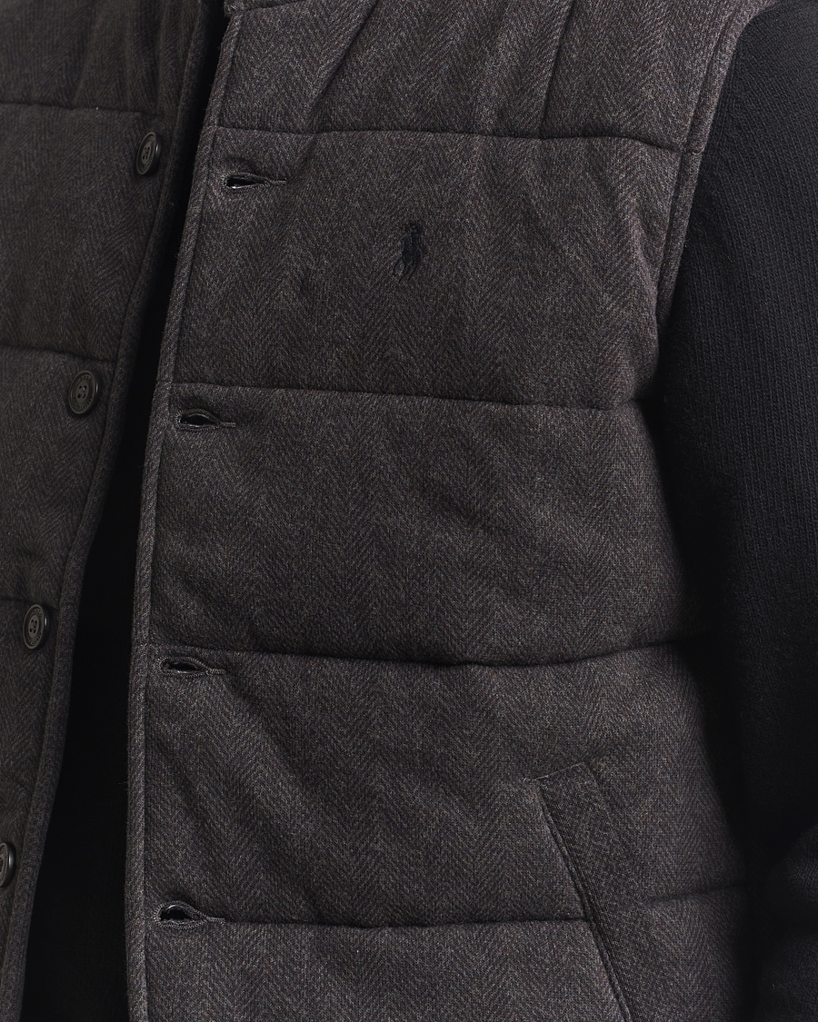 Herr | Västar | Polo Ralph Lauren | Knitted Herringbone Vest Dark Charcoal Heather