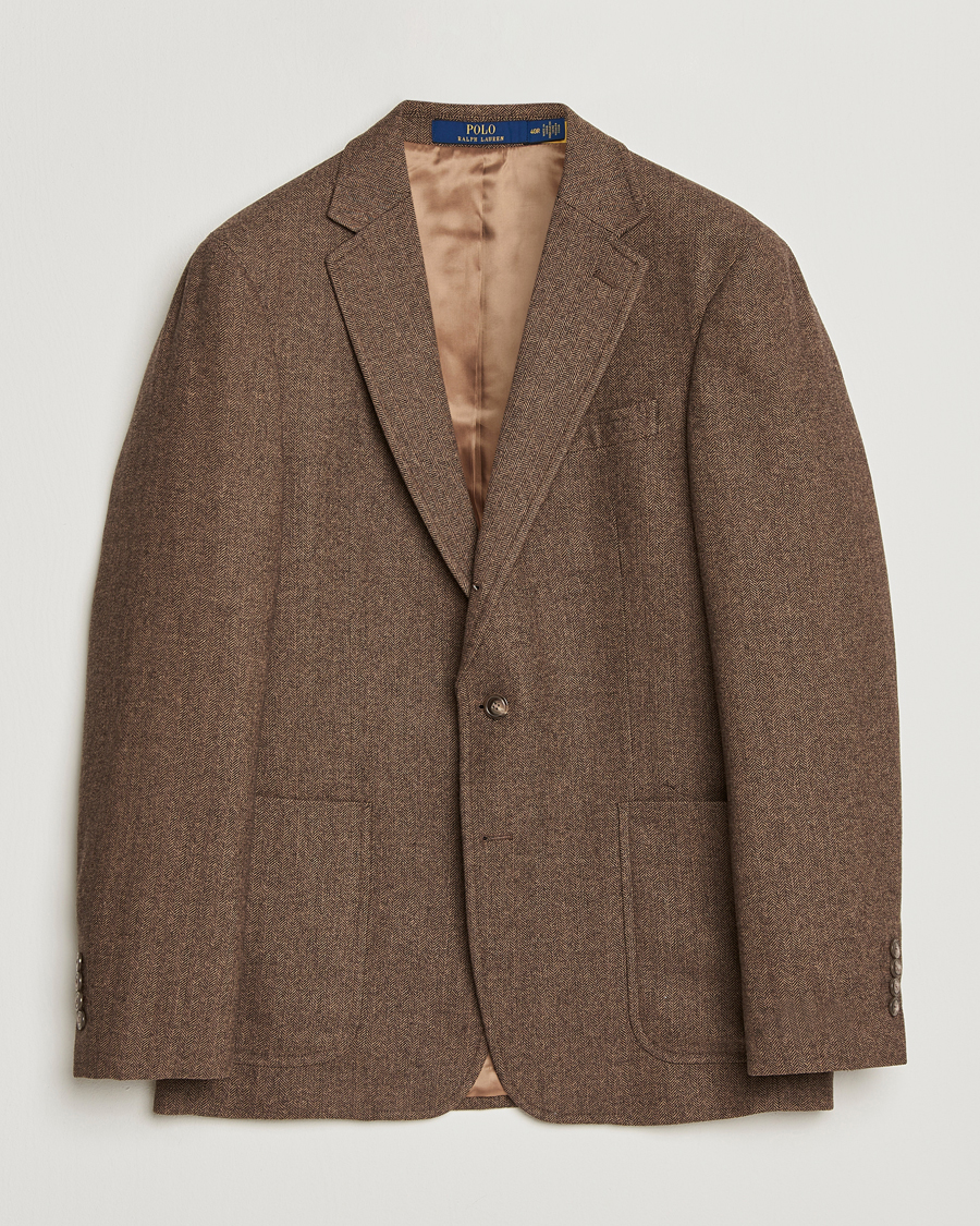 Herr | Kavajer | Polo Ralph Lauren | Herringbone Single Breasted Sportcoat Brown/Tan