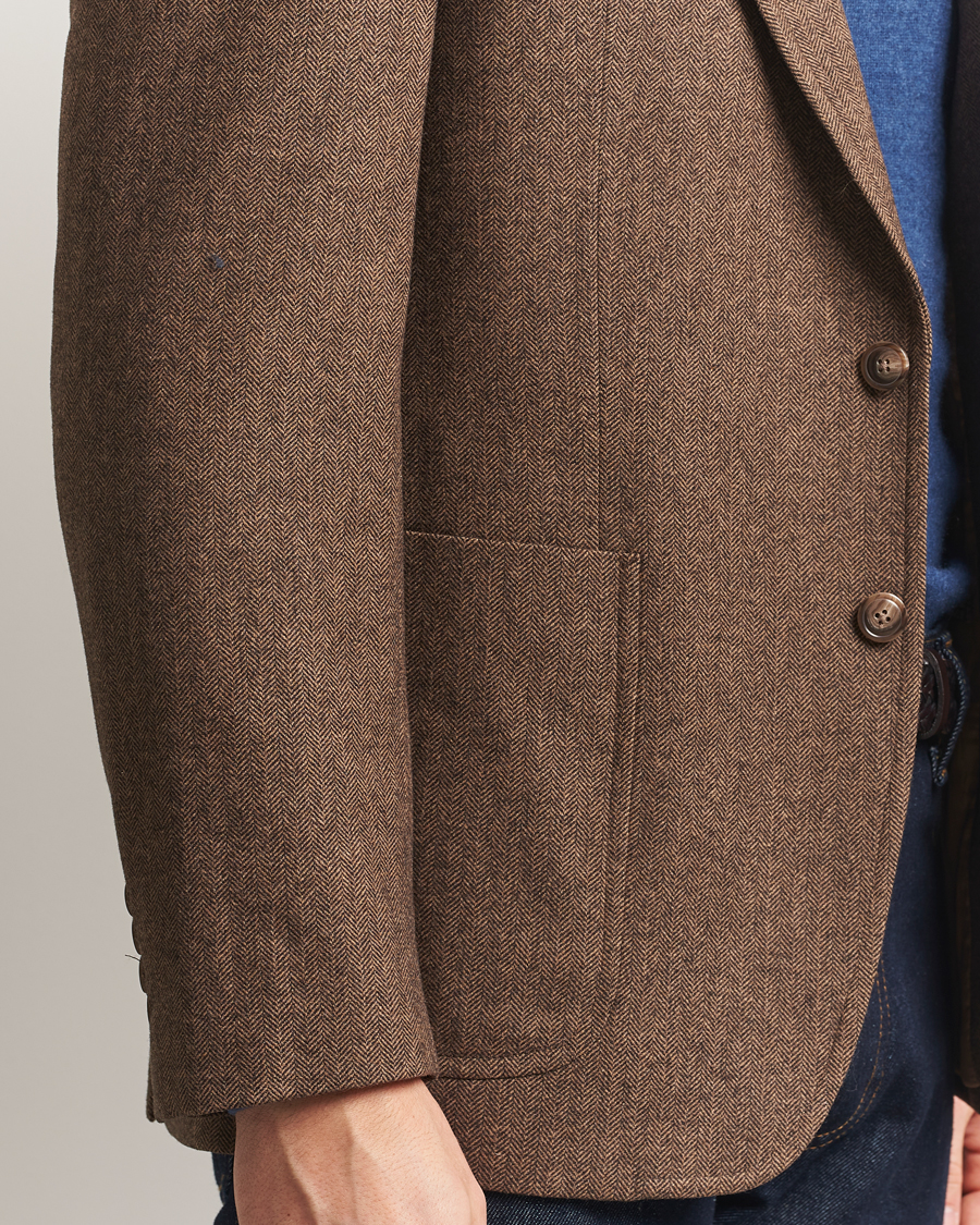 Herr | Kavajer | Polo Ralph Lauren | Herringbone Single Breasted Sportcoat Brown/Tan