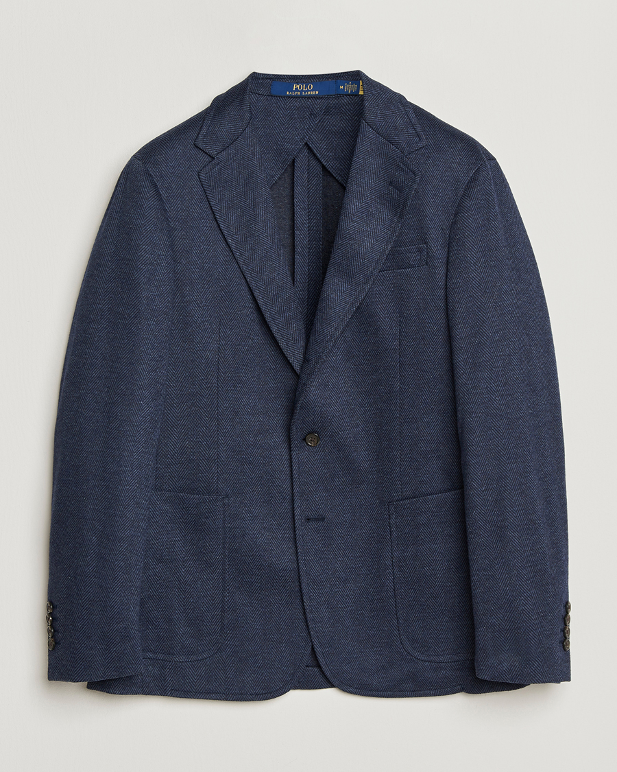 Herr | Kavajer | Polo Ralph Lauren | Herringbone Single Breasted Sportcoat Navy Multi