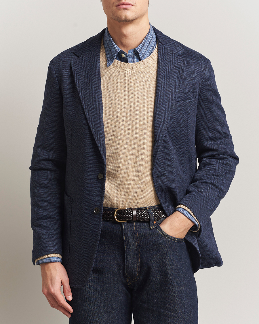 Herr | Kavajer | Polo Ralph Lauren | Herringbone Single Breasted Sportcoat Navy Multi