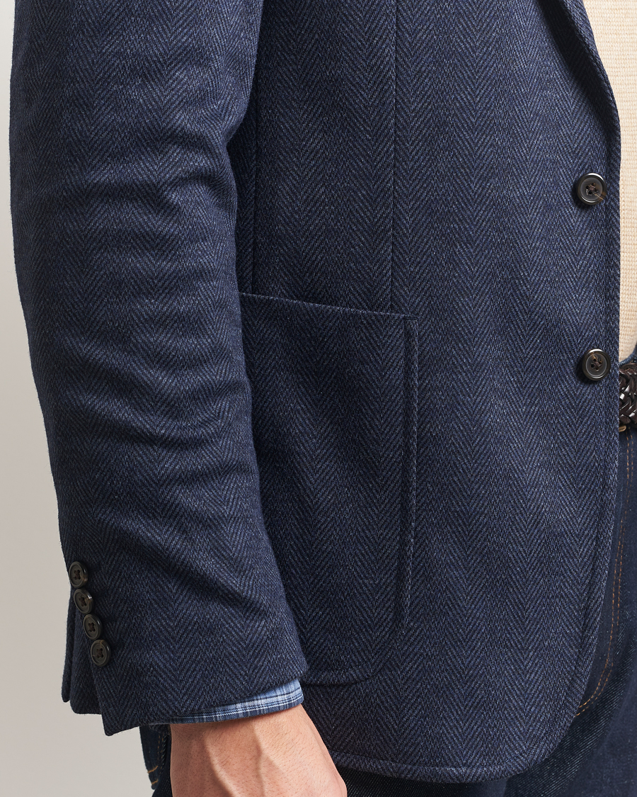 Herr | Kavajer | Polo Ralph Lauren | Herringbone Single Breasted Sportcoat Navy Multi