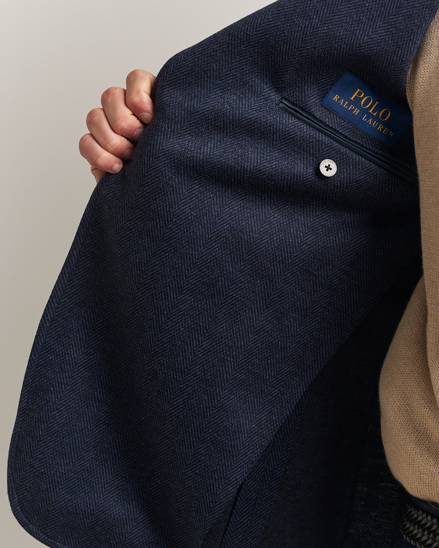 Herr | Kavajer | Polo Ralph Lauren | Herringbone Single Breasted Sportcoat Navy Multi