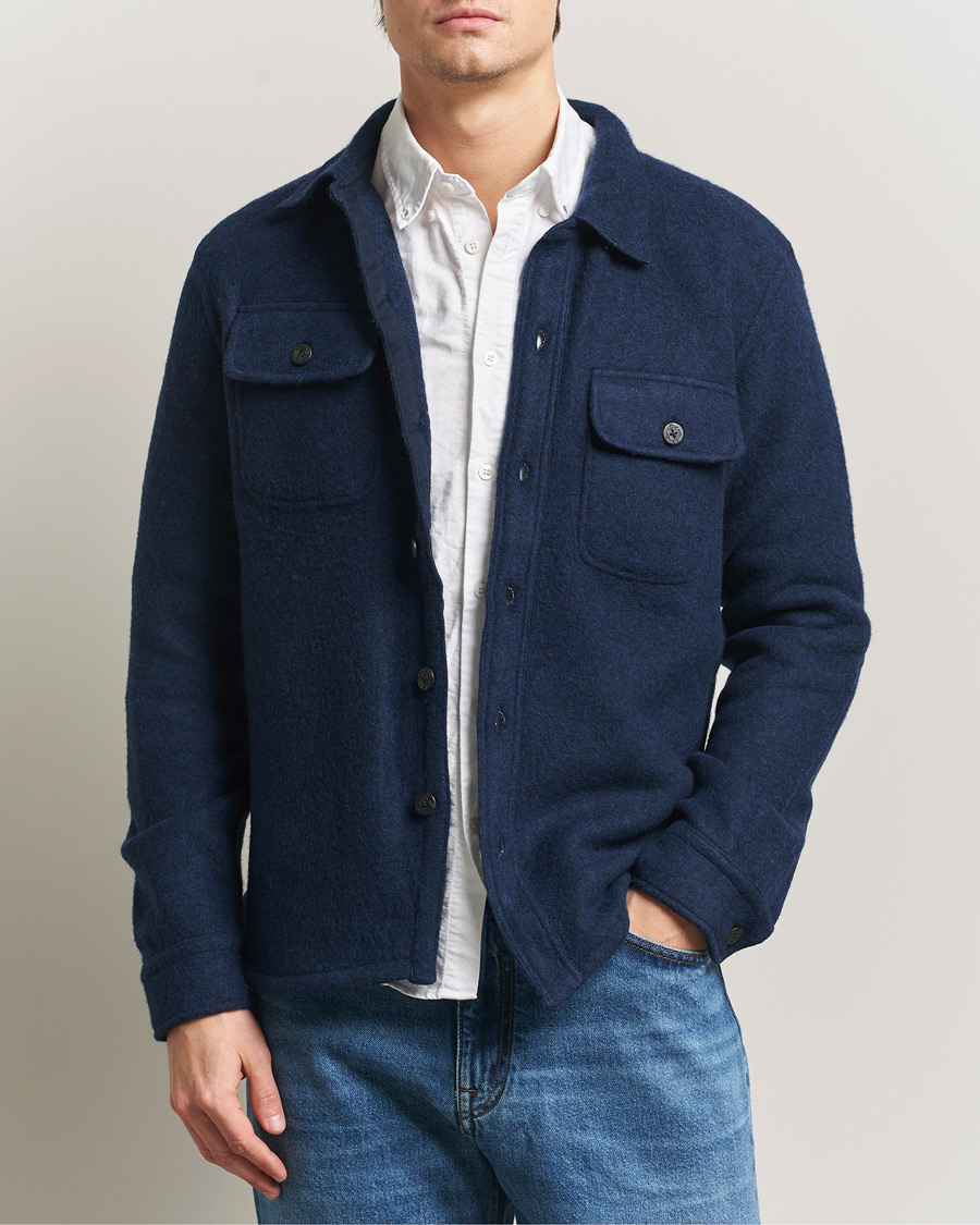 Herr | Skjortor | Polo Ralph Lauren | Felted Wool Pocket Shirt RL Navy