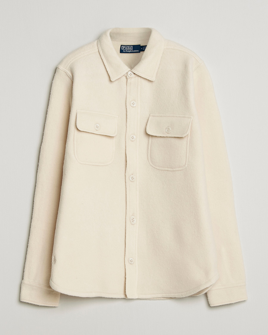 Herr | Skjortor | Polo Ralph Lauren | Felted Wool Pocket Shirt Andover Cream