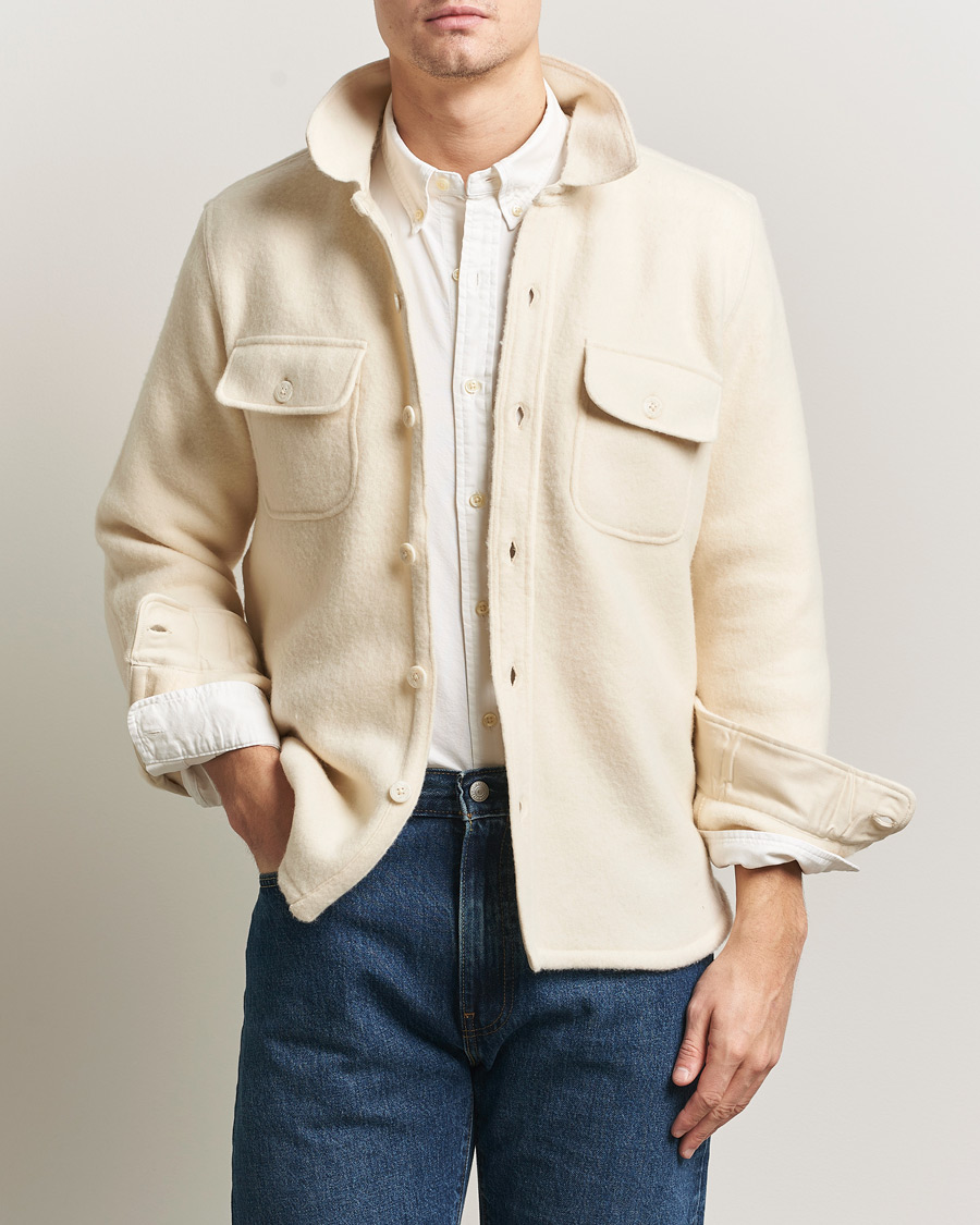 Herr | Skjortor | Polo Ralph Lauren | Felted Wool Pocket Shirt Andover Cream